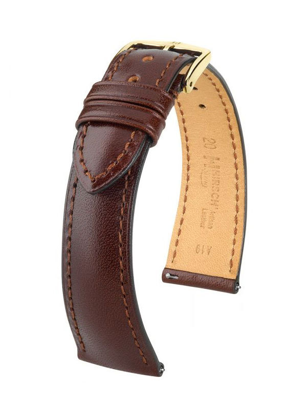 Hirsch Siena, Artisan Leather 14mm Medium Brun/Guld 04202110-1-14