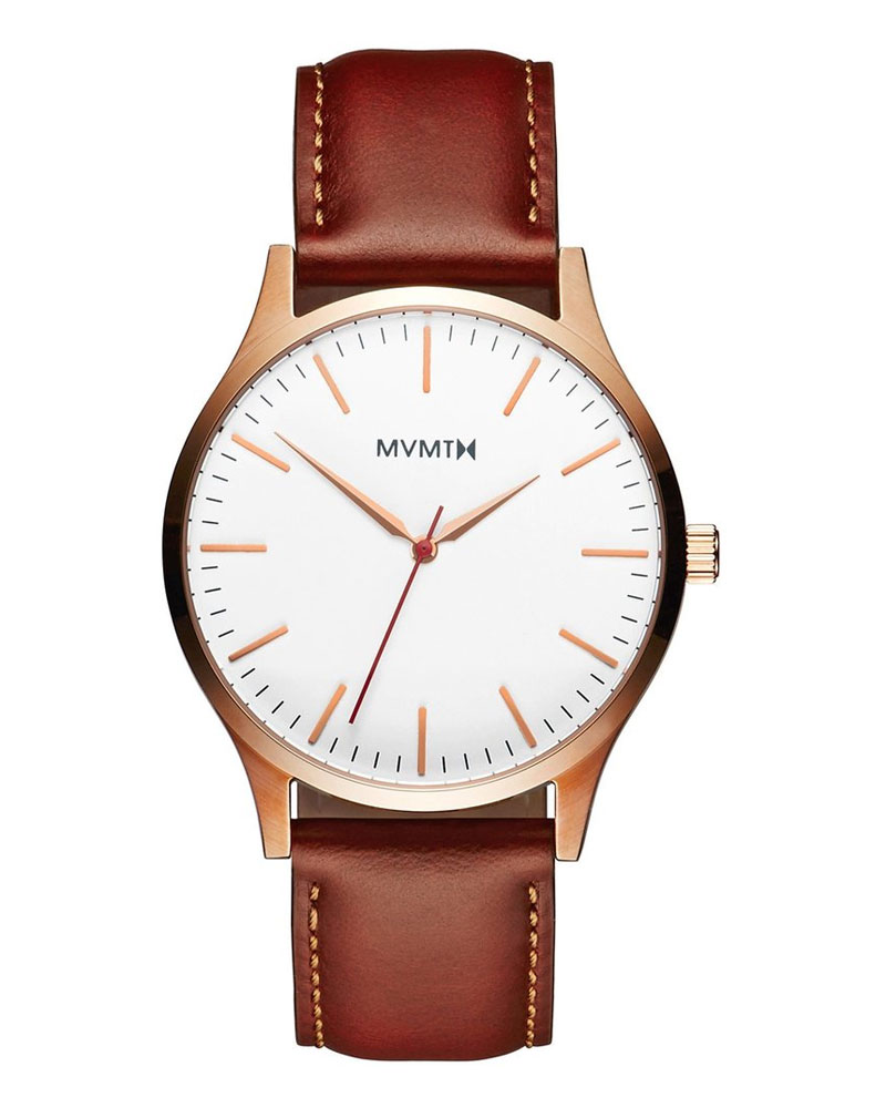 MVMT 40 Series Rose Gold Natural Tan 40mm