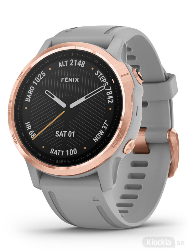 GARMIN fenix 6S Pro 42mm Roséguldfärgad med pudergrått armband