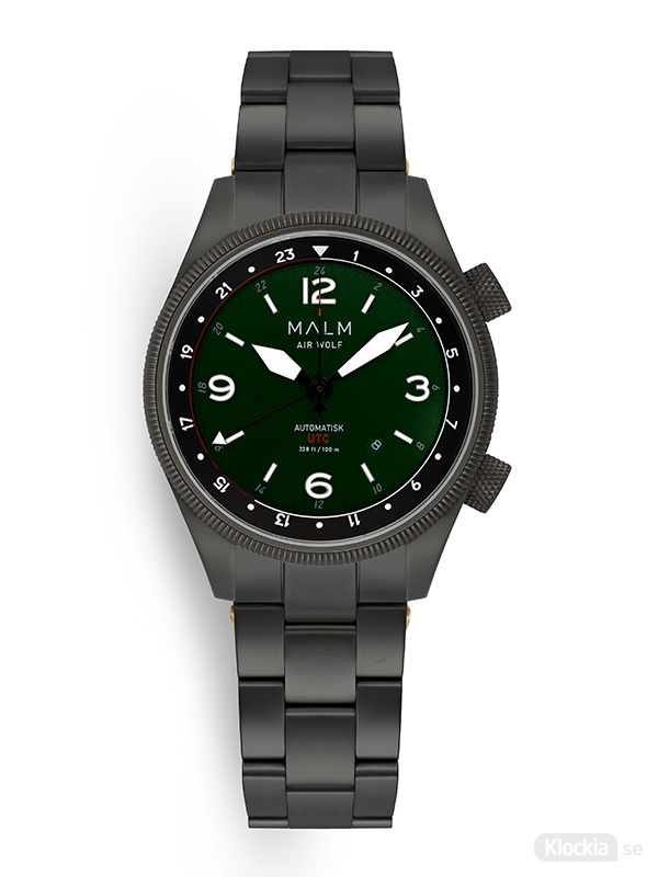 MALM AIR WOLF Gun Metal Military Green Cockpit Bracelet