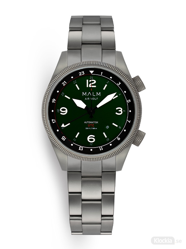 MALM AIR WOLF Silver Military Green Cockpit Bracelet
