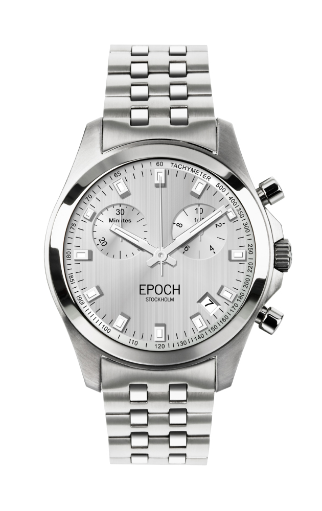 Läs mer om Herrklocka EPOCH President Chronograph Brushed Silver EP3301