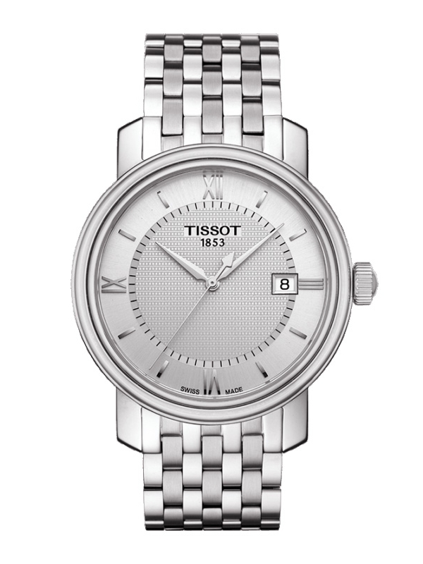 Tissot Bridgeport Quartz Gent är en klocka i silverdesign tillverkad i rostfritt stål. Urtavla och tidvisare är även de i silver. 