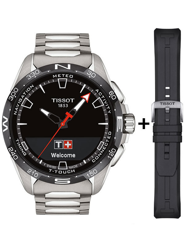 TISSOT T-Touch Connect Solar T121.420.44.051.00 Hybrid smartwatch i titan med solcellsladdning och mängder av funktioner