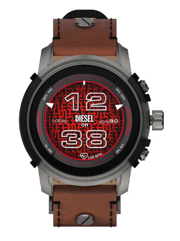 DIESEL Connect Smartwatch DZT2043 Smartwatch från Diesel med brunt läderarmband och grå boett