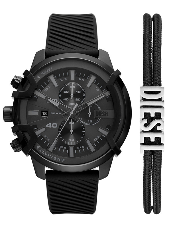 Läs mer om DIESEL Griffed Chronograph 48mm Set