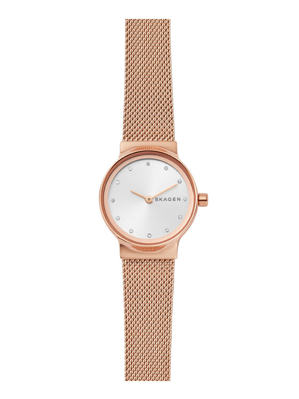 Skagen Freja SKW2665 Roséfärgad damklocka med mesharmband och urtavla i silver