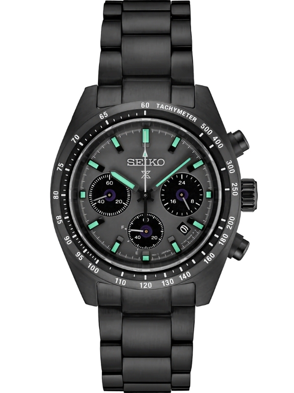 Läs mer om SEIKO Prospex Black Series Night Speedtimer Solar Chronograph