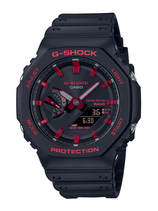 CASIO G-Shock Bluetooth GA-B2100BNR-1AER Svart analog/digital klocka från Casio med röda index och Bluetooth