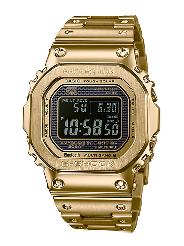 CASIO G-Shock Full Metal Gold Bluetooth Solar GMW-B5000GD-9ER Guldfärgad digital G-Shock i rostfritt stål med solcellsladdning