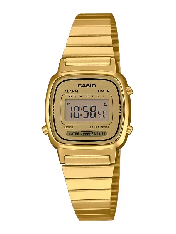 CASIO Vintage Mini LA670WEGA-9EF Digital, Guldfärgad, Retro