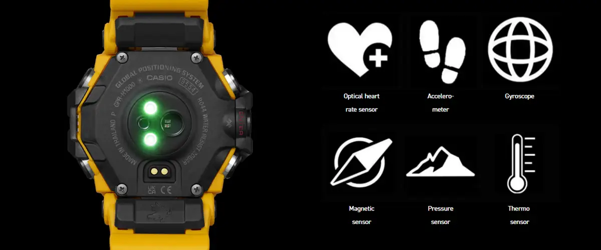 CASIO G-Shock Rangeman GPR-H1000 6 sensorer + GPS-funktionalitet för att spåra rörelse i realtid