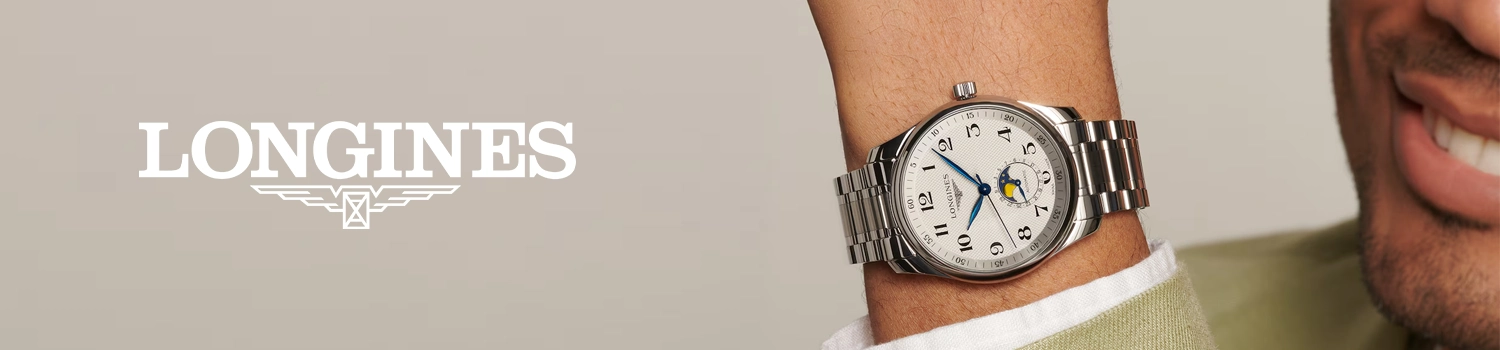 Longines Master Collection med ljus urtavla månfas och stålarmband
