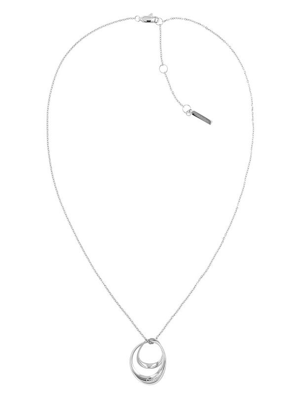 Calvin Klein Halsband Warped Rings – Silver 35000009 Silverfärgad halsband med Calvin Klein logga Damsmycke