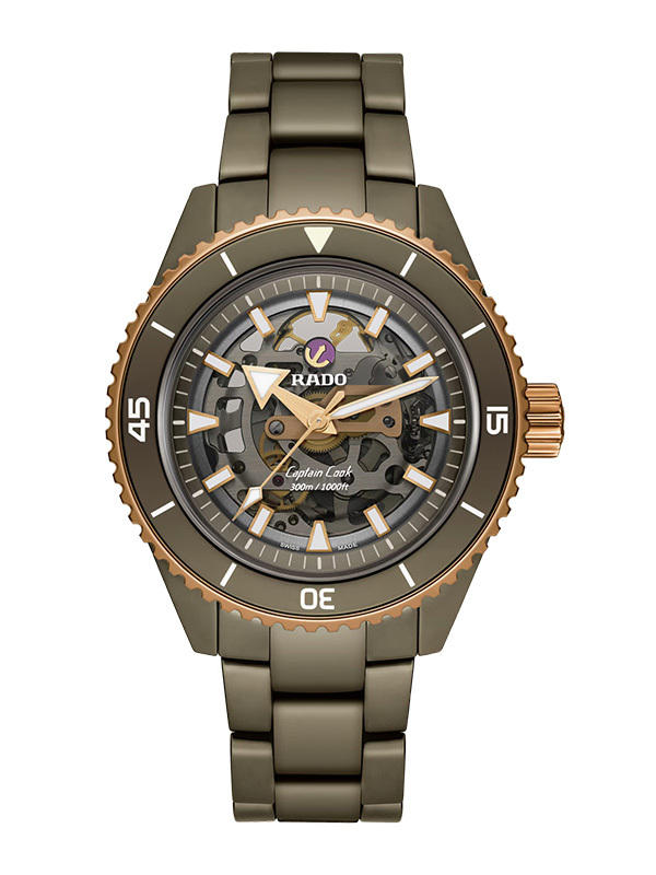 RADO Captain Cook High-Tech Ceramic Skeleton 43mm Grön Keramik, Synligt Automatverk