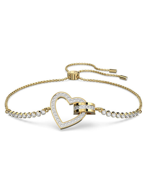 Swarovski Armband Lovely Guld 5636964 Guldfärgat armband med sammankopplade hjärta och cirkeldesign med pavékristaller