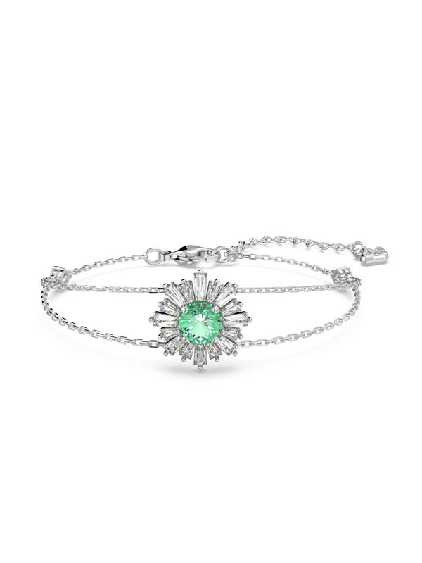 Swarovski Armband Sunshine Silver 5642960 Silverfärgat armband designad med ett livlig grönt mittpunkt