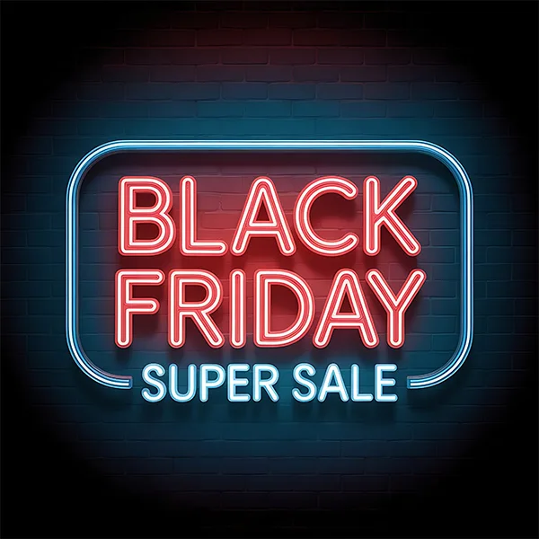 Black Friday 2025 neon skylt