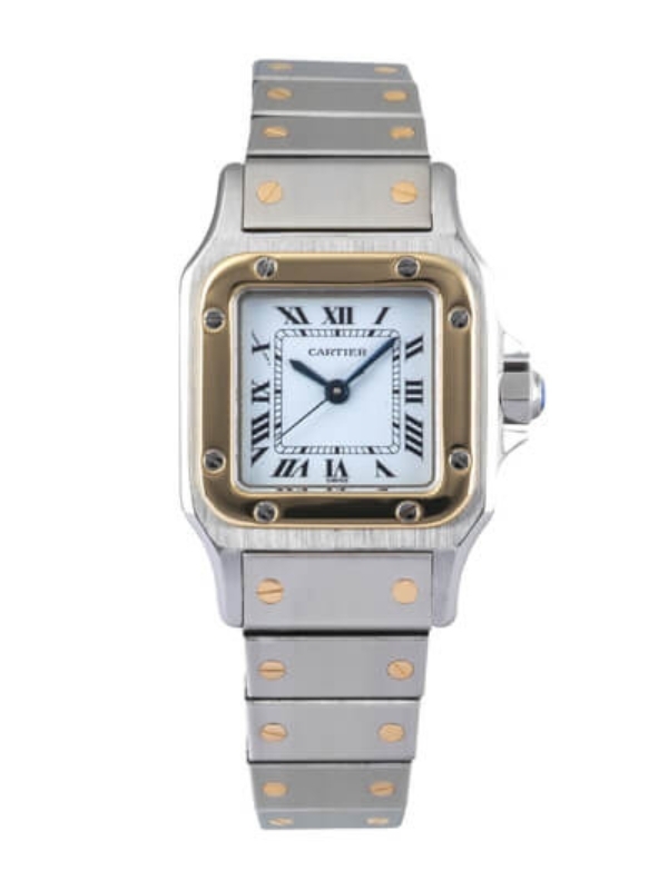 En bild på CARTIER SANTOS STEEL / GOLD AUTOMATIC,  som du kan beställa online hos klockia.se till snabb leverans och bra pris.