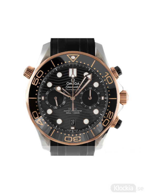 Begagnad Omega Seamaster Diver 300m 18c Rose Gold/Steel Co-Axial Master ...