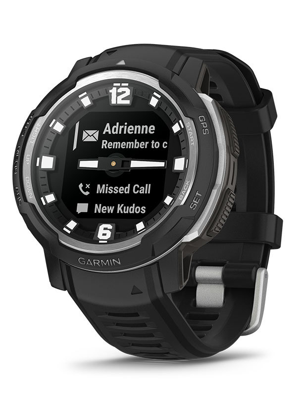 GARMIN Instinct Crossover Svart 010-02730-03 Hybrid smartwatch med GPS, pulsmätning och inbyggda sportappar