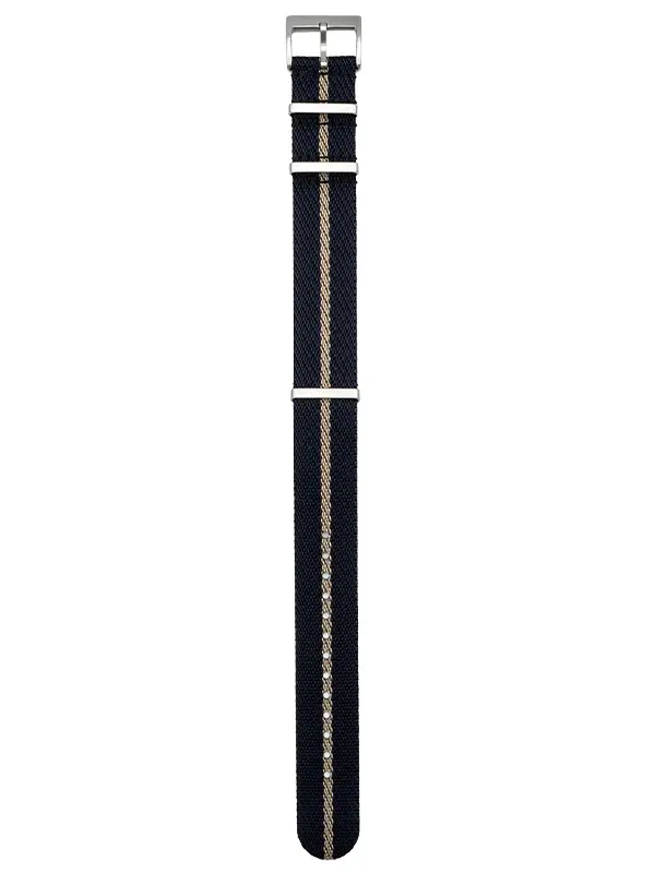 Pebro Nylon Nato Mörkblå/Beige 20mm 2002-20