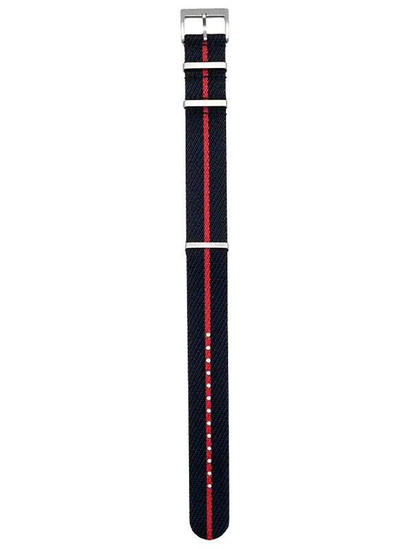 Pebro Nylon Nato Mörkblå / Röd 22mm 2004-22