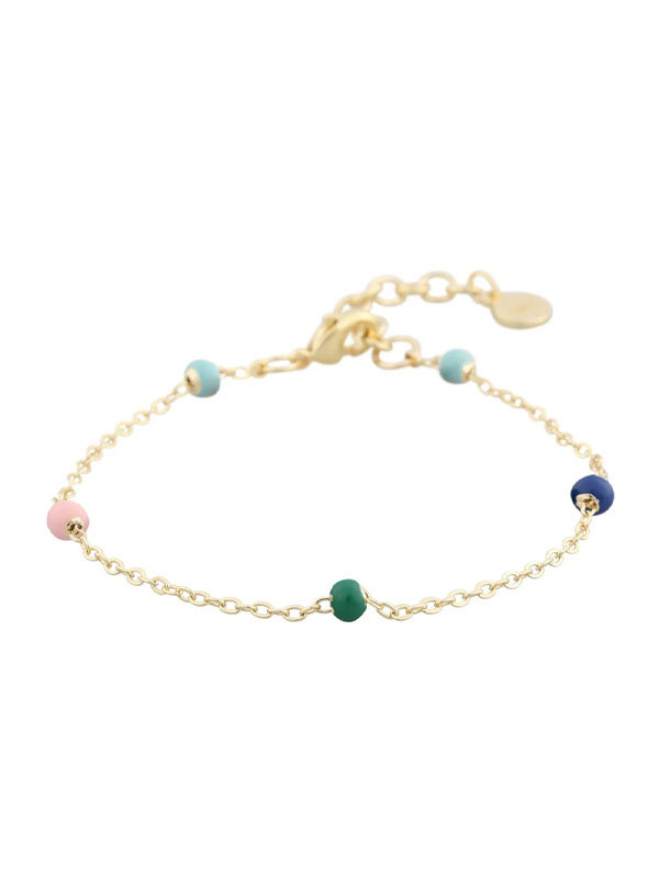 SNÖ of Sweden Barcelona Armband Guld/Mix 18.5cm 1250-3200301 Ett tunt armband med färgglada detaljer. Matcha tillsammans med Barcelona halsbandet