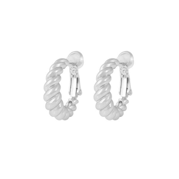 SNÖ of Sweden Örhängen Twist Oval - Silver 1386-6500-256-ONE