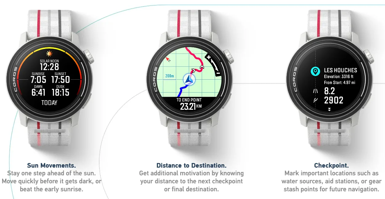 Coros Klocka Pace 2 Premium GPS Sport Nylon Vit