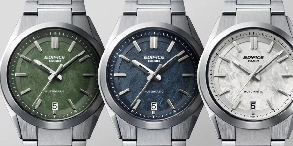Casio Edifice Automatic med grön blå och vit urtavla