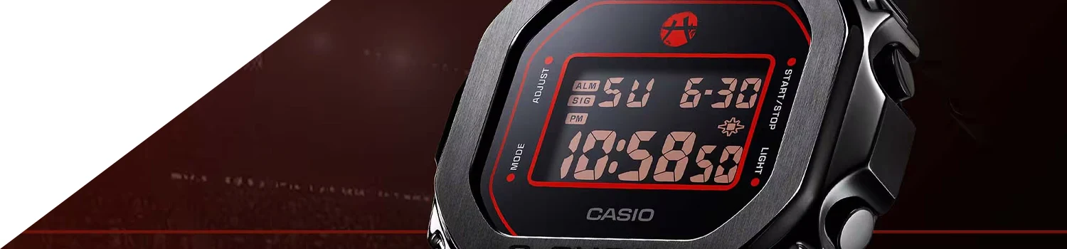 Digital herrklocka Casio med svart boett och svart armband