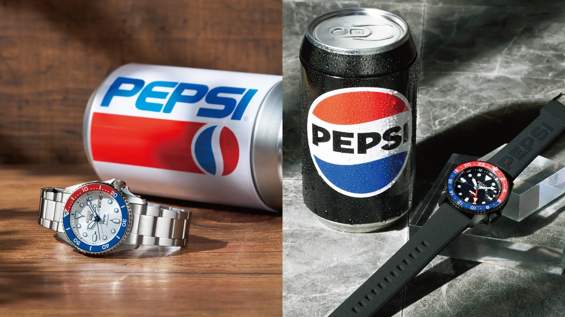 Seiko 5 Sports Pepsi i svart och silver